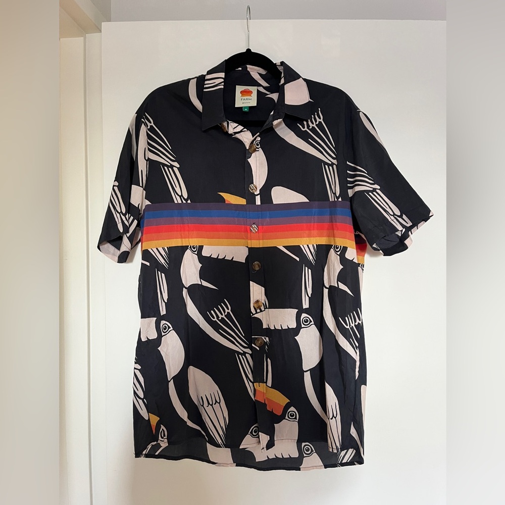 NWOT: Farm UNISEX silk blend button down